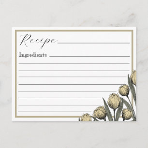 Postale Carte de recette Tulipe Jaune Vintage