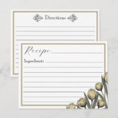 Postale Carte de recette Tulipe Jaune Vintage (Devant / Derrière)