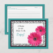 Postale Carte de recette Turquoise Gerbera rose pour la ma (Devant / Derrière)