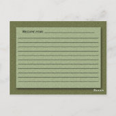 Postale Carte de recette verte (Dos)