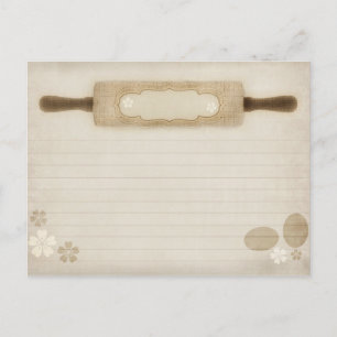 Postale Carte de recette vintage Roulette Rustique