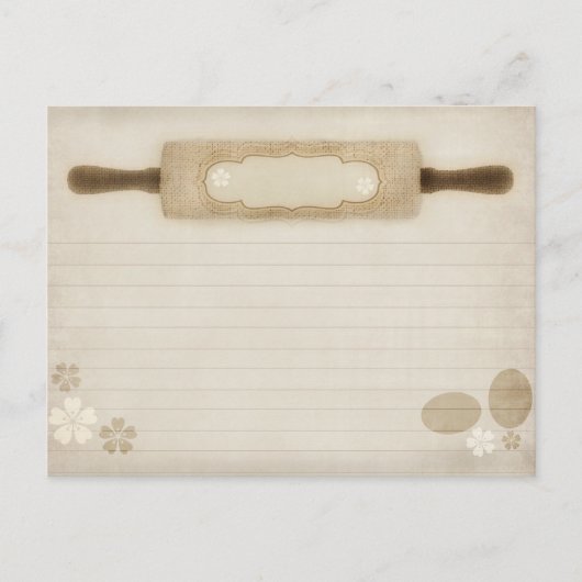 Postale Carte de recette vintage Roulette Rustique (Devant)