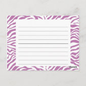 Postale Carte de recette Zebra Stripe (Dos)