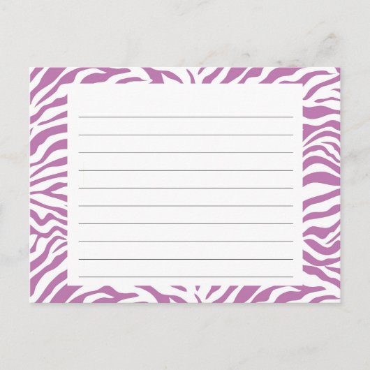 Postale Carte de recette Zebra Stripe (Devant)