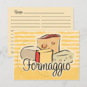 Postale Carte de recettes au fromage italien (Devant / Derrière)