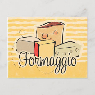 Postale Carte de recettes au fromage italien