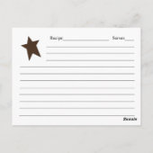 Postale Carte de recettes Country Star (Dos)