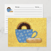 Postale Carte de recettes de beignes et de café (Devant / Derrière)