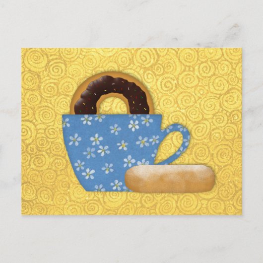 Postale Carte de recettes de beignes et de café (Devant)