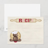 Postale carte de recettes de biscuits en peluche (Devant / Derrière)