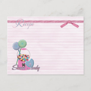 Postale carte de recettes de bonbons sucrés