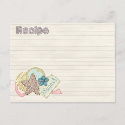 Postale carte de recettes de cookies à sucre (Devant)