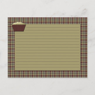 Postale Carte de recettes de cuisine du pays