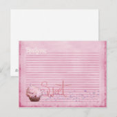 Postale carte de recettes de cupcake (Devant / Derrière)