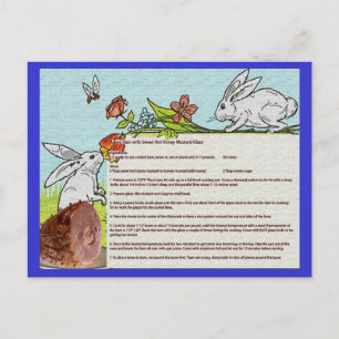 Postale Carte de recettes de jambon cuit Pâques