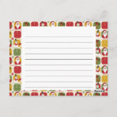 Postale Carte de recettes de la saison des fêtes (Dos)