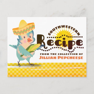Postale Carte de recettes de livre de recettes de cuisine 