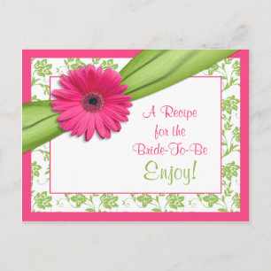 Postale Carte de recettes de marguerite rose pour la marié