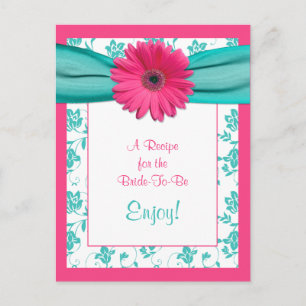 Postale Carte de recettes de marguerite rose pour la marié