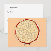 Postale Carte de recettes de pizza aux champignons (Devant / Derrière)