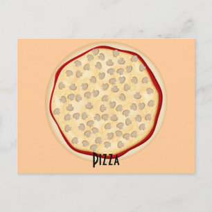 Postale Carte de recettes de pizza aux champignons