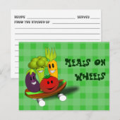 Postale Carte de recettes de repas sur roues (Devant / Derrière)