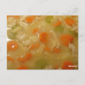 Postale Carte de recettes de soupe de nouilles de poulet d (Dos)