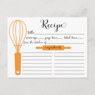 Postale Carte de recettes de Tangerine Whisk Lettrée à la 