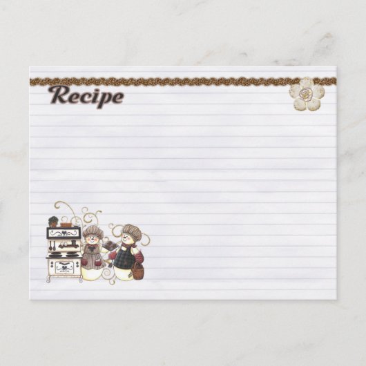 Postale carte de recettes des chefs snowmen (Devant)