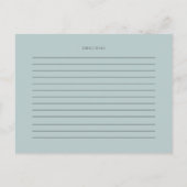 Postale CARTE DE RECETTES | Eucalyptus bleu-dusté (Dos)