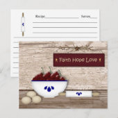 Postale Carte de recettes Faith Hope Love (Devant / Derrière)