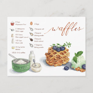 Postale Carte de recettes gaufres