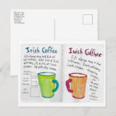 Postale Carte de recettes I Wish Coffee (Devant / Derrière)