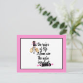 Postale Carte de recettes maman rose et noire (Debout devant)