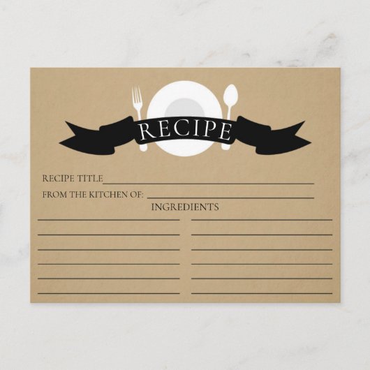 Postale Carte de recettes moderne Fête des mariées Kraft (Devant)