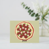 Postale Carte de recettes Pepperoni et Champignons Pizza (Debout devant)