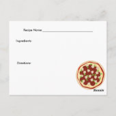 Postale Carte de recettes Pepperoni et Champignons Pizza (Dos)
