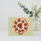 Postale Carte de recettes Pepperoni et Oignons Pizza (Debout devant)