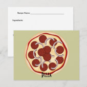Postale Carte de recettes Pepperoni et Oignons Pizza (Devant / Derrière)