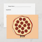 Postale Carte de recettes Pepperoni Pizza (Devant / Derrière)