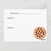 Postale Carte de recettes Pepperoni Pizza (Dos)