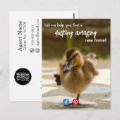 Postale Carte de recommandation drôle de jeune canard immo (Devant / Derrière)