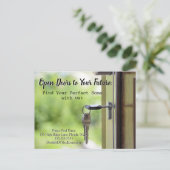 Postale Carte de recommandation Open Doors Real Estate (Debout devant)