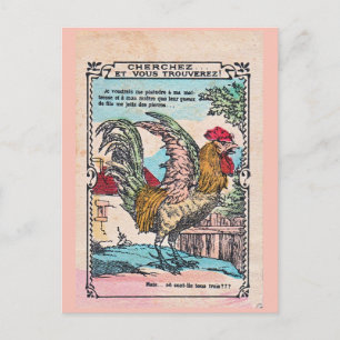 Postale CARTE DE RÉCOMPENSE SCOLAIRE "ROOSTER" (années 190