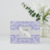 Postale Carte de réglage Damask Scroll Bleu Ruban (Debout devant)