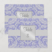 Postale Carte de réglage Damask Scroll Bleu Ruban (Devant / Derrière)