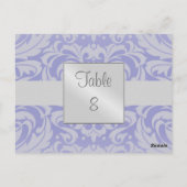 Postale Carte de réglage Damask Scroll Bleu Ruban (Dos)