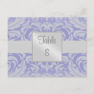 Postale Carte de réglage Damask Scroll Bleu Ruban