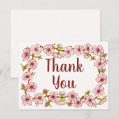 Postale Carte de remerciement à bordure de fleurs 3 (Devant / Derrière)