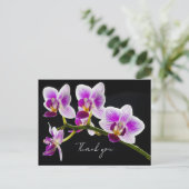 Postale Carte de remerciement à l'orchidée blanche et viol (Debout devant)